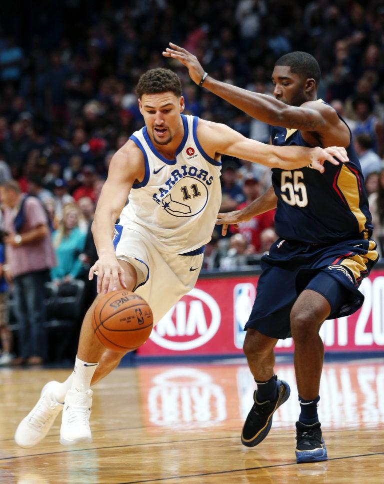 Curry, Thompson, Durant lead Warriors past Pelicans 128-120 - The ...