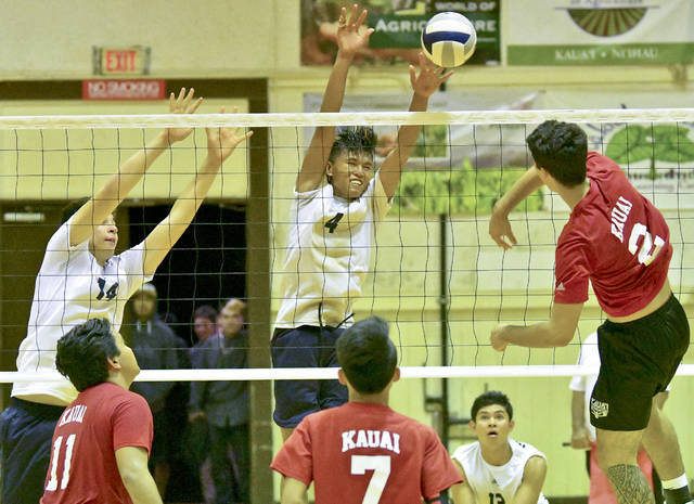 go up to defend on a hit by kauai’s joshua rivera in the