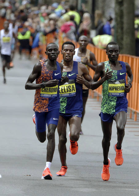 Kenya’s Cherono wins men’s Boston Marathon in sprint to tape - The ...